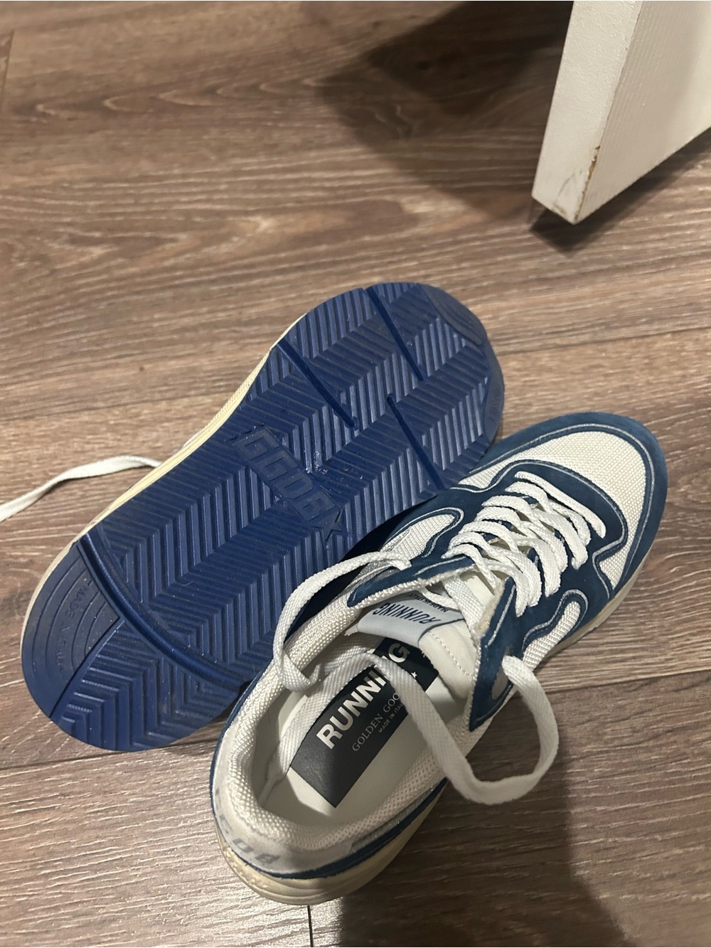 Golden Goose Blue and White Women’s Running Sneakers